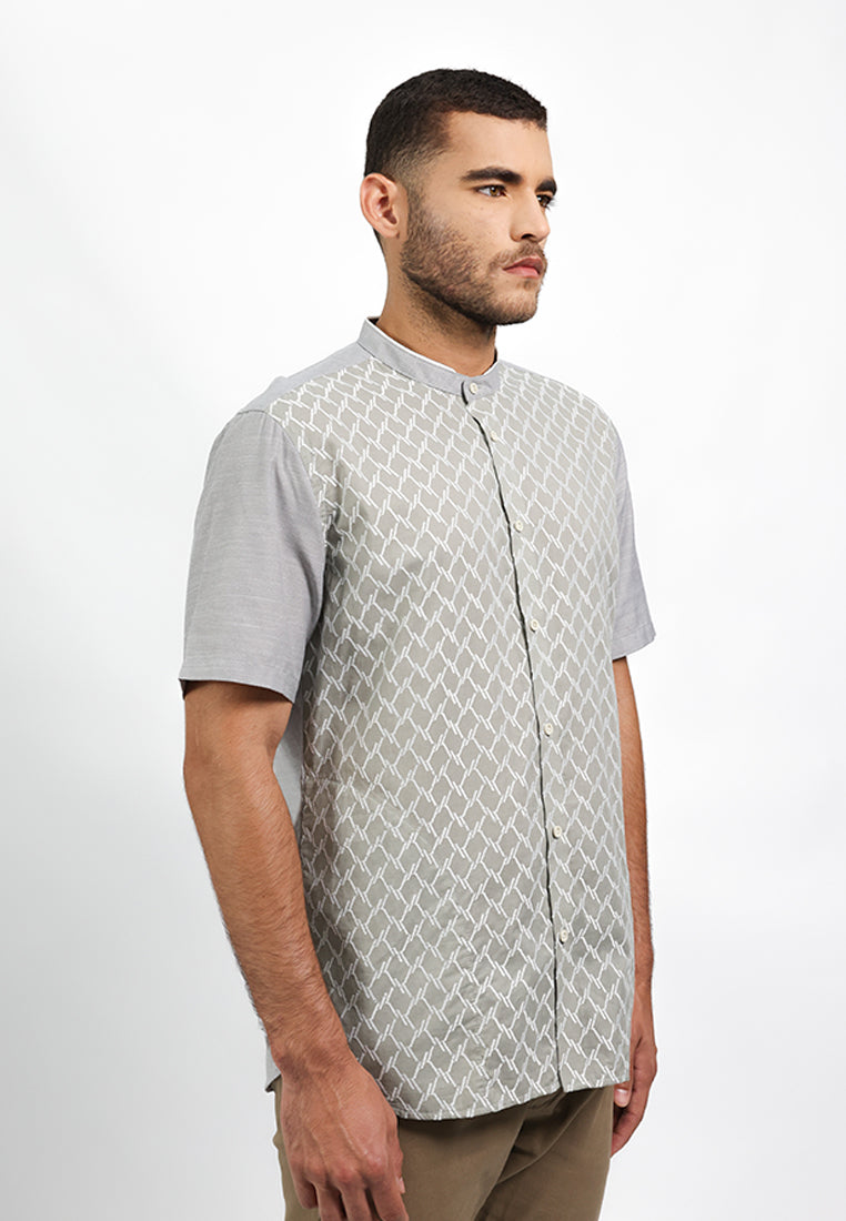 MOC Kemeja Koko Lengan Pendek Pria ANDORA - GREY