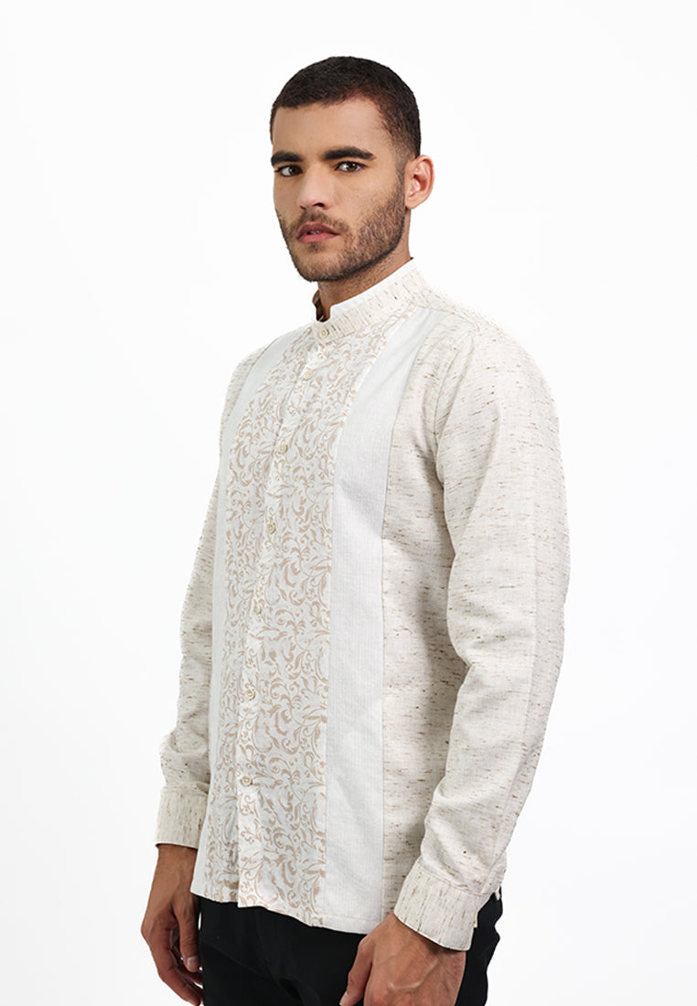 MOC Kemeja Koko Lengan Panjang Pria GEROS - WHITE