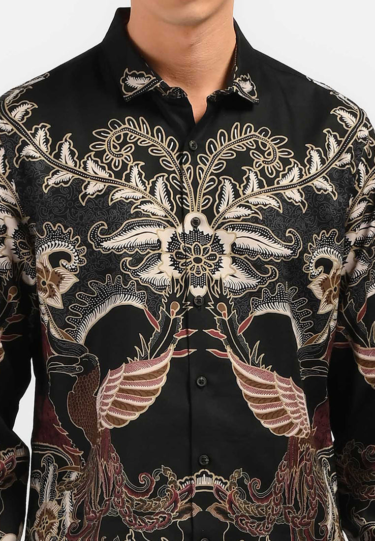 MOC Kemeja Batik Lengan Panjang Pria STOTRAM-BLACK