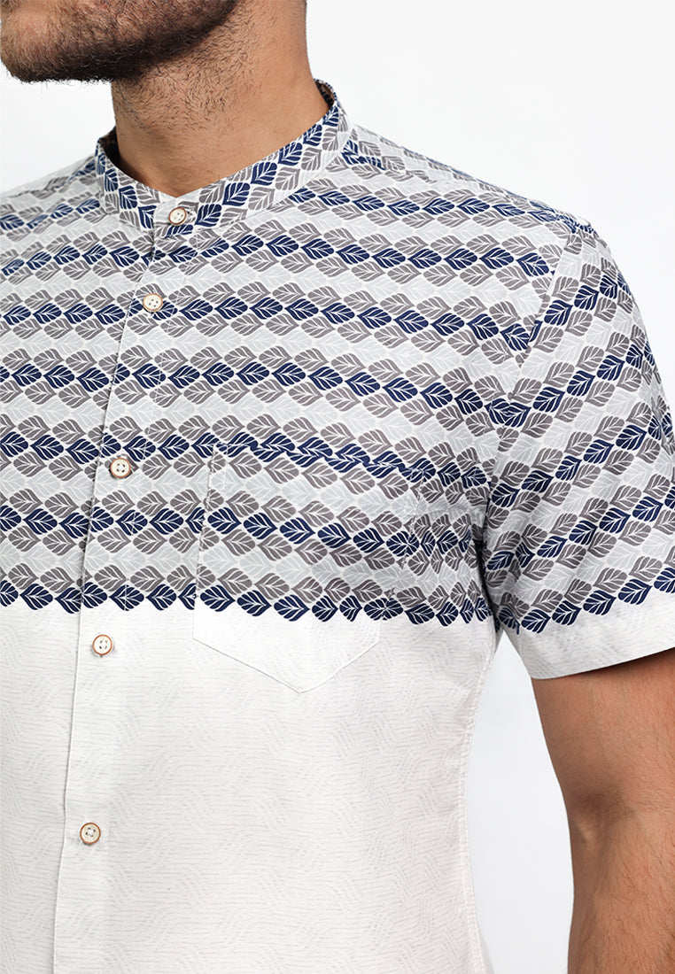 MOC Kemeja Koko Lengan Pendek Pria FAHAD - WHITE