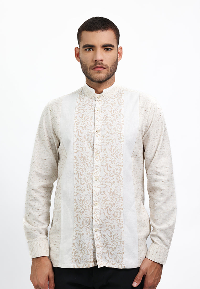 MOC Kemeja Koko Lengan Panjang Pria GEROS - WHITE