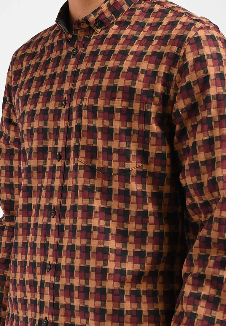 MOC Kemeja Lengan Panjang Pria AARON-MAROON
