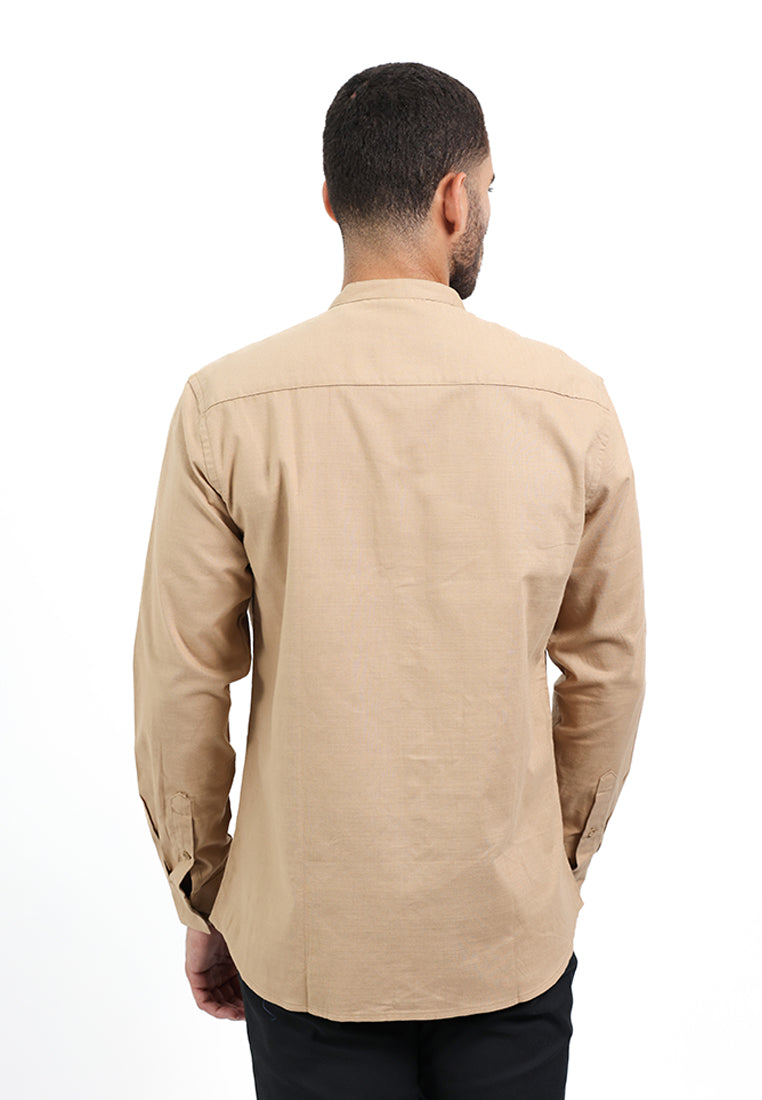 MOC Kemeja Koko Lengan Panjang Pria OSMAN-DARK KHAKI