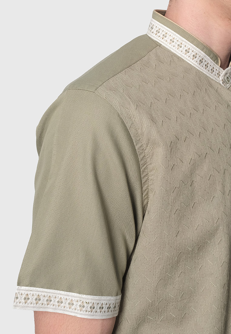 MOC Kemeja Koko Lengan Pendek Pria TORMUND-OLIVE