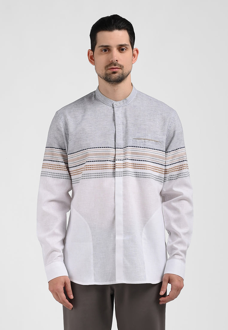 MOC Kemeja Koko Lengan Panjang Pria SHULAIMAN-WHITE