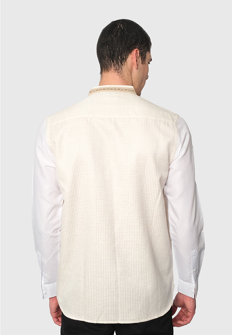 MOC Kemeja Koko Lengan Panjang Pria BANITI-WHITE