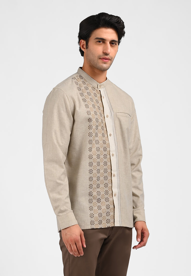 MOC Kemeja Koko Lengan Panjang Pria SHADIQ-KHAKI