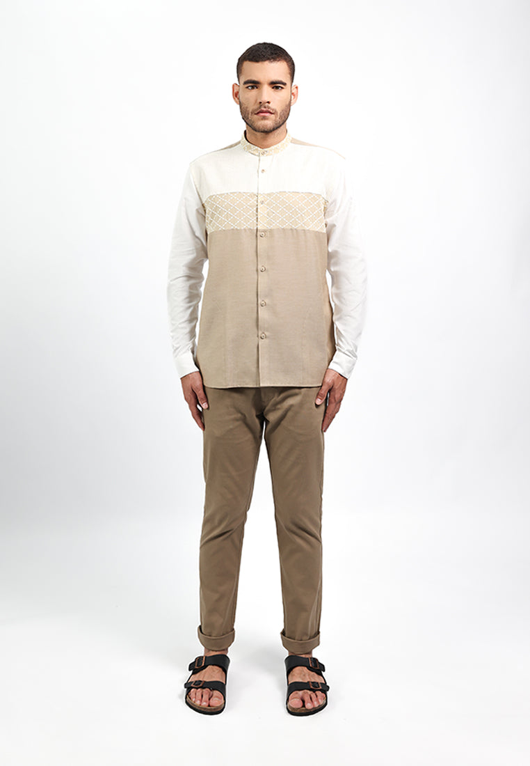 MOC Kemeja Koko Lengan Panjang Pria AMORY-KHAKI