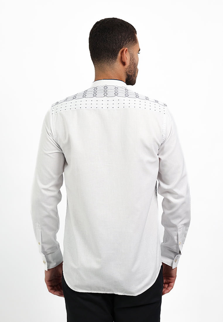 MOC Kemeja Koko Lengan Panjang Pria RAMMY - WHITE
