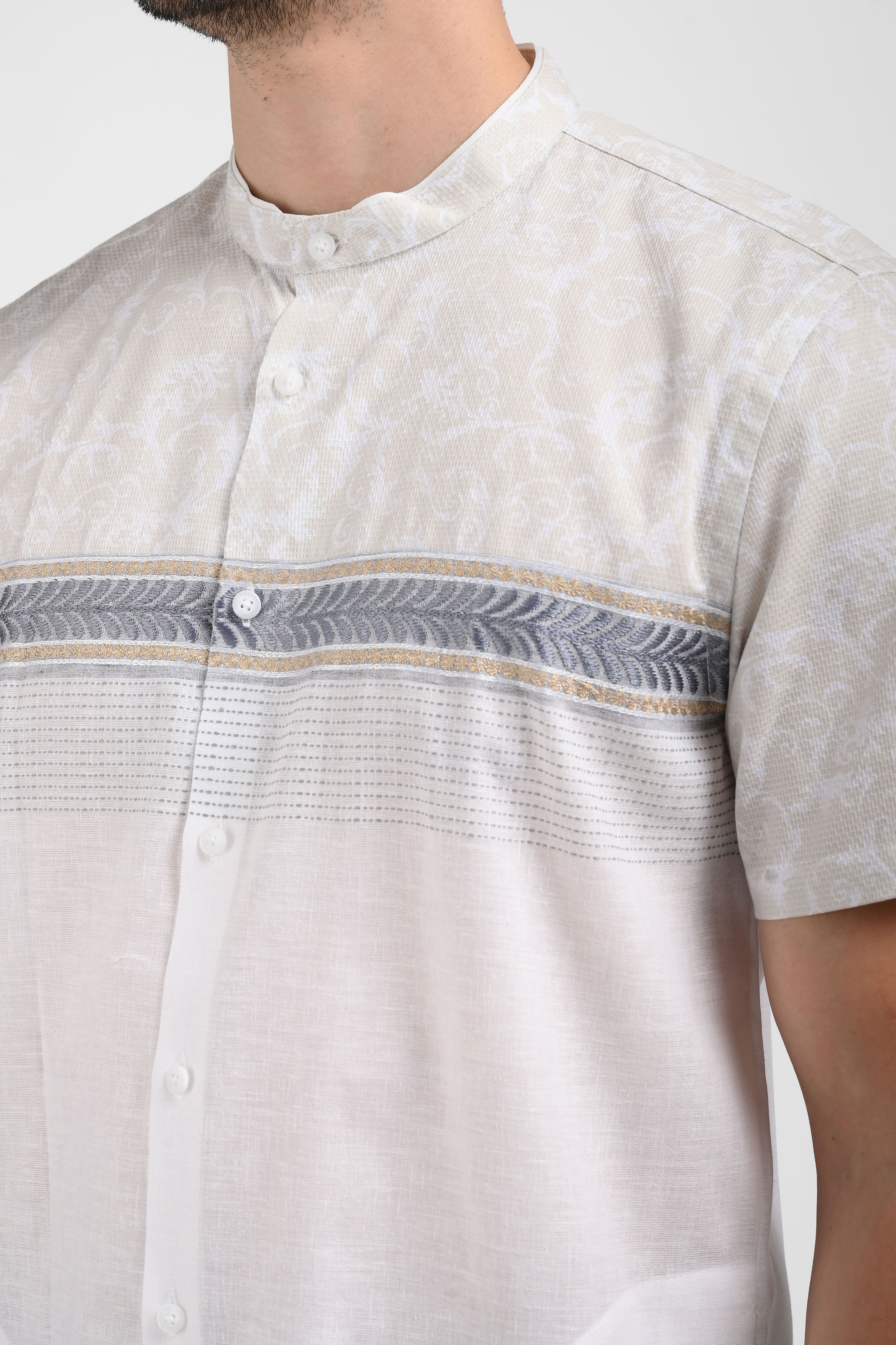 MOC Kemeja Koko Lengan Pendek Pria FOLHA-WHITE