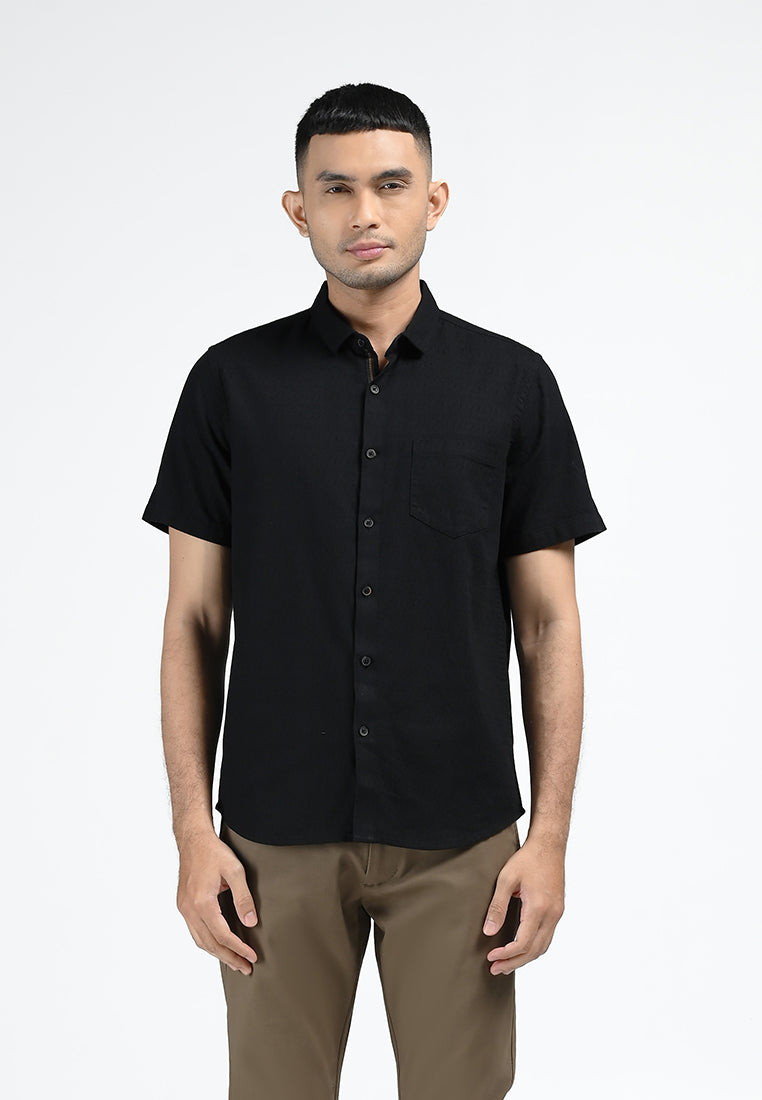 MOC Kemeja Lengan Pendek Pria POMPEY-BLACK