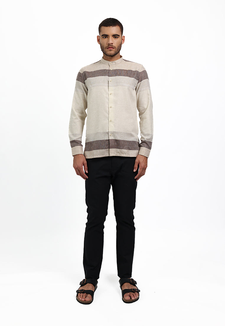 MOC Kemeja Koko Lengan Panjang Pria NORIS - KHAKI