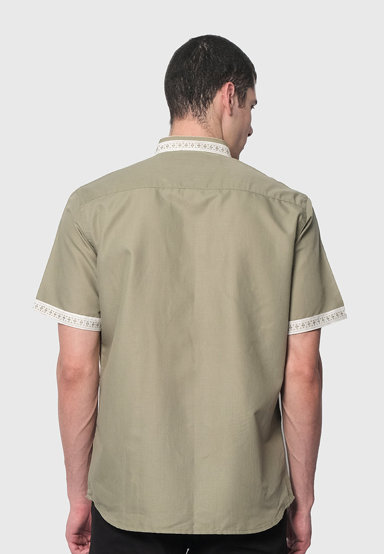 MOC Kemeja Koko Lengan Pendek Pria TORMUND-OLIVE