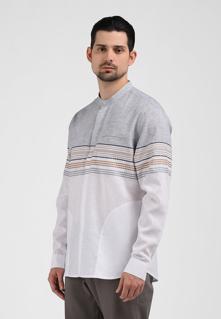 MOC Kemeja Koko Lengan Panjang Pria SHULAIMAN-WHITE