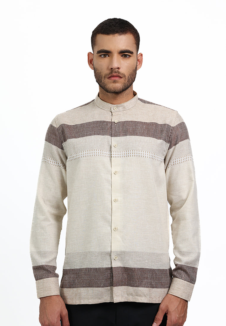 MOC Kemeja Koko Lengan Panjang Pria NORIS - KHAKI