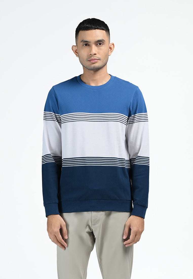 MOC Sweatshirt Lengan Panjang Pria HOLLIS-BLUE