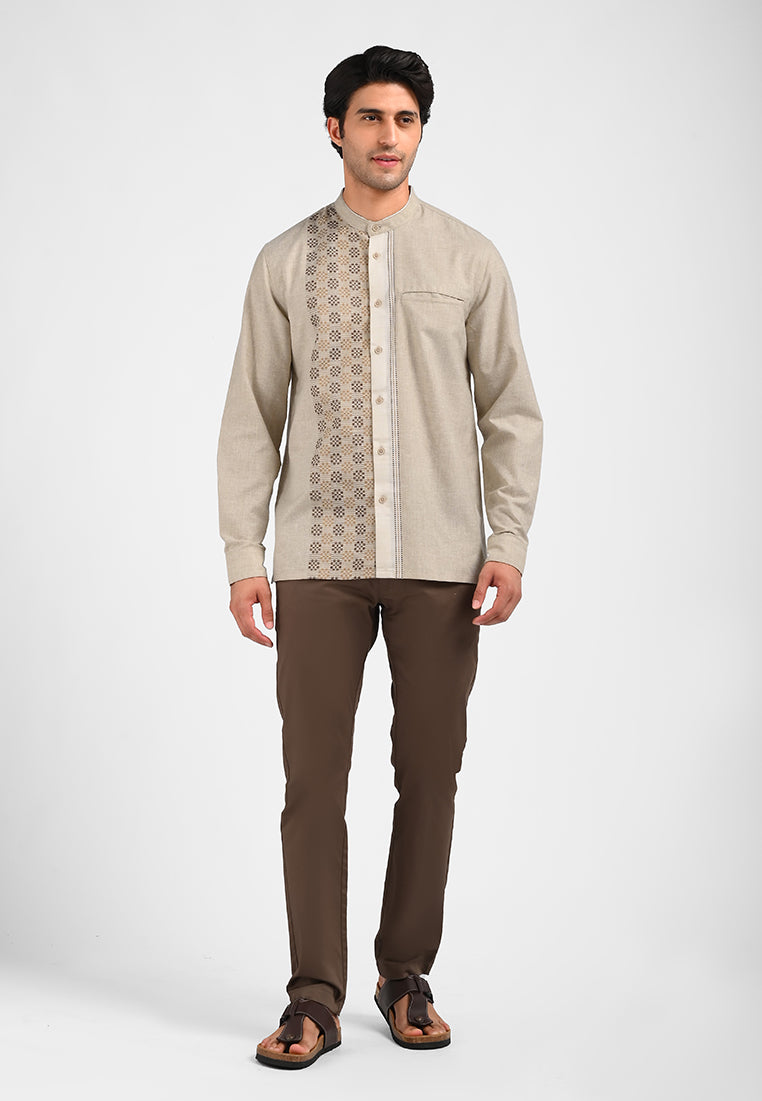 MOC Kemeja Koko Lengan Panjang Pria SHADIQ-KHAKI