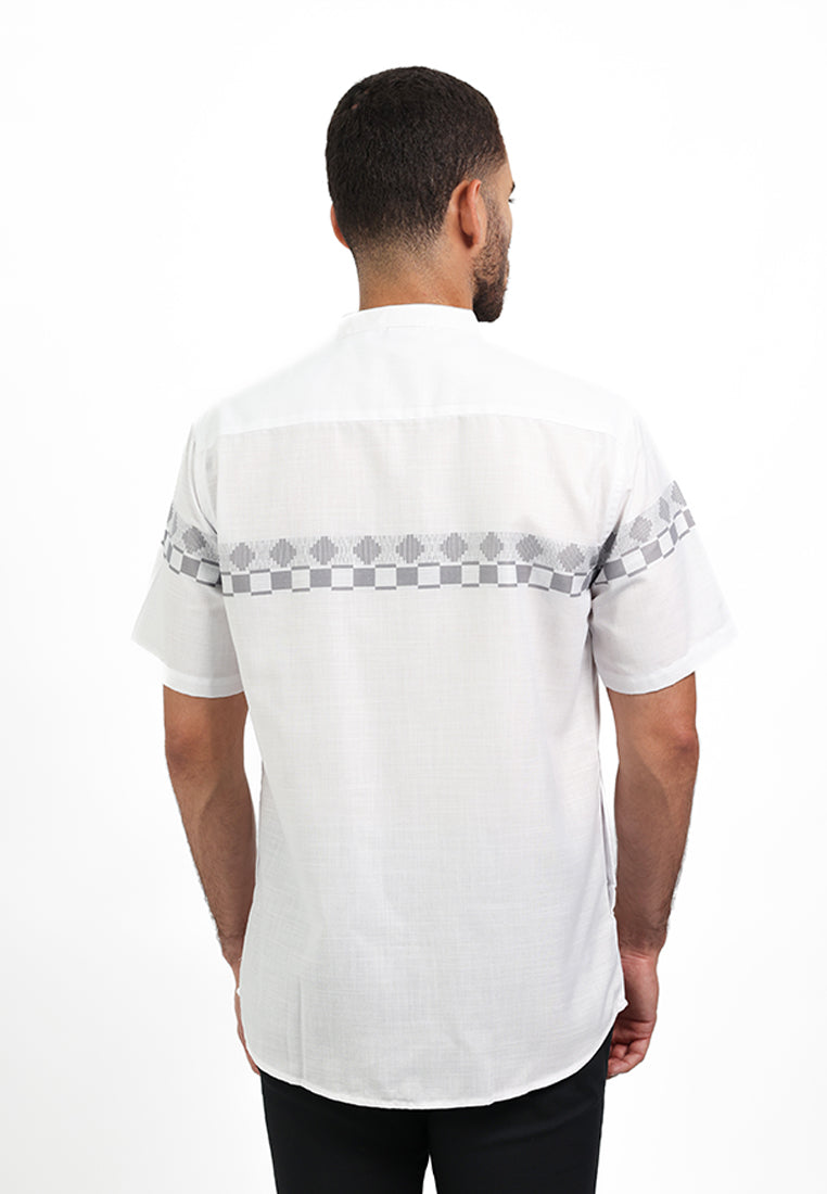 MOC Kemeja Koko Lengan Pendek Pria HOUDY - WHITE
