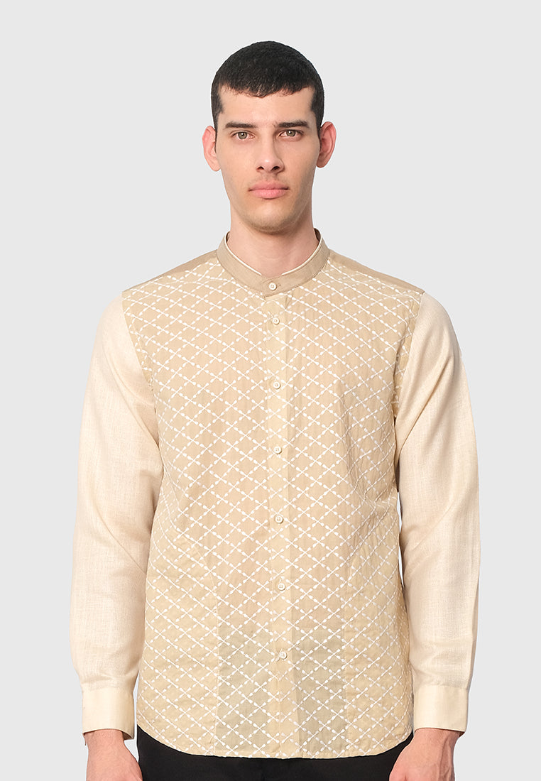 MOC Kemeja Koko Habib Jafar Lengan Panjang Pria JORAH-KHAKI