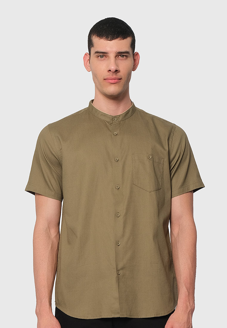 MOC Kemeja Koko Lengan Pendek Pria AWARA-OLIVE
