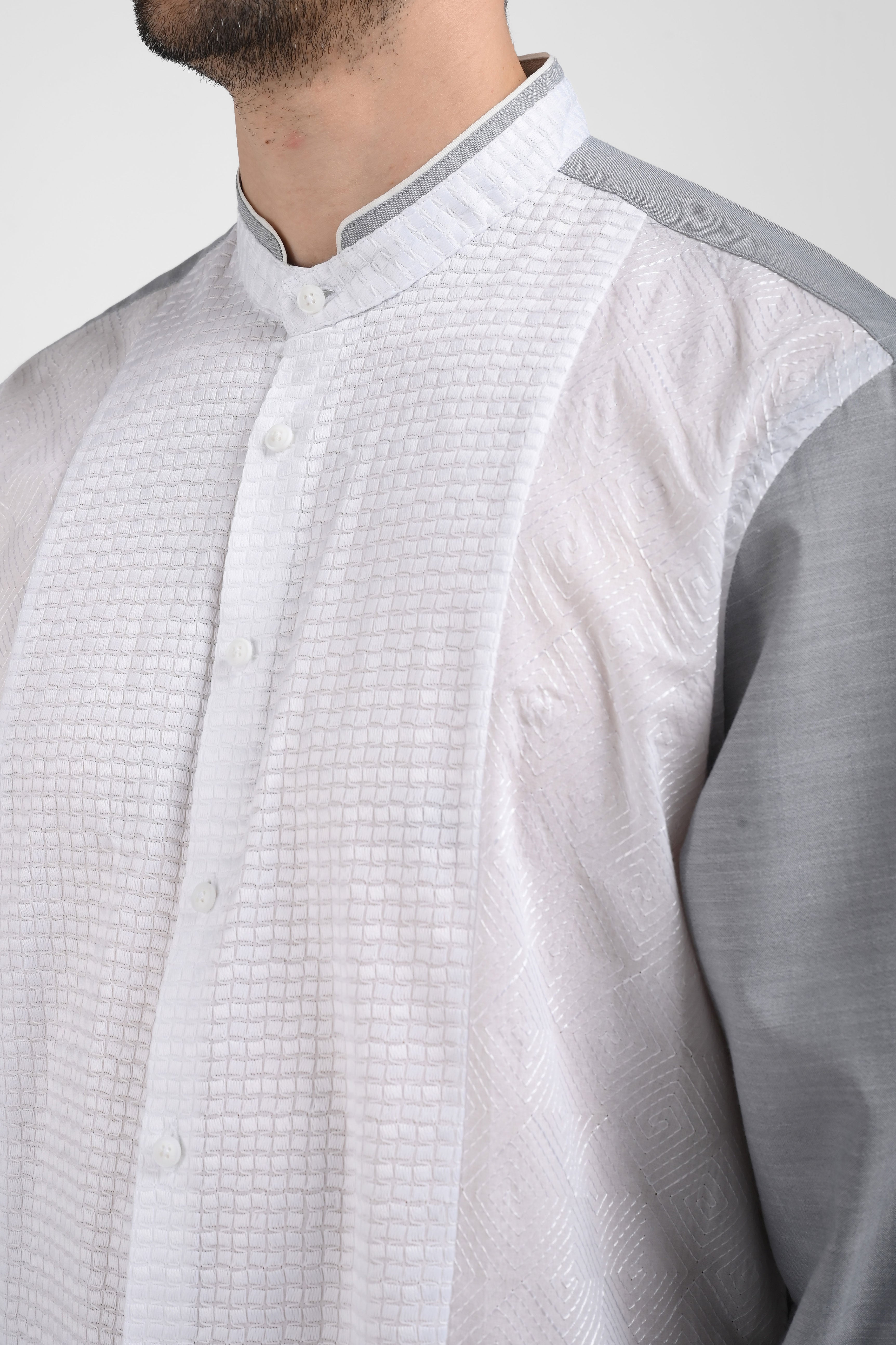 MOC Kemeja Koko Lengan Panjang Pria PEPITO-GREY
