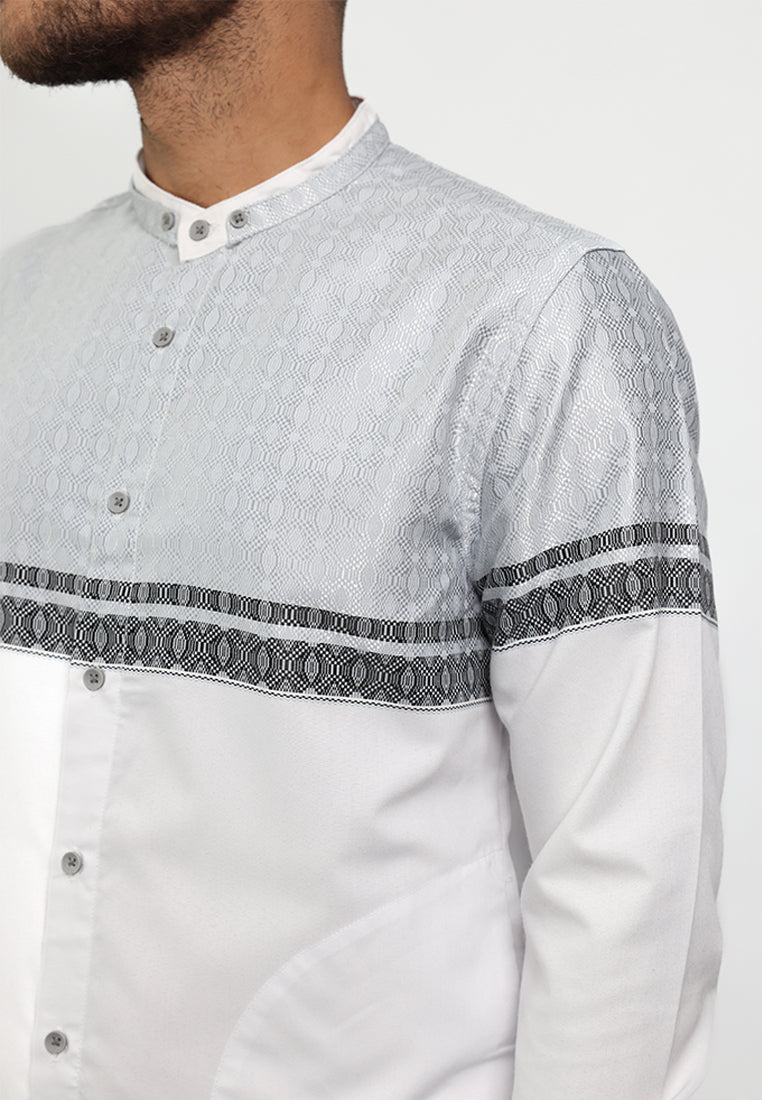 MOC Kemeja Koko Lengan Panjang Pria ORDA - WHITE