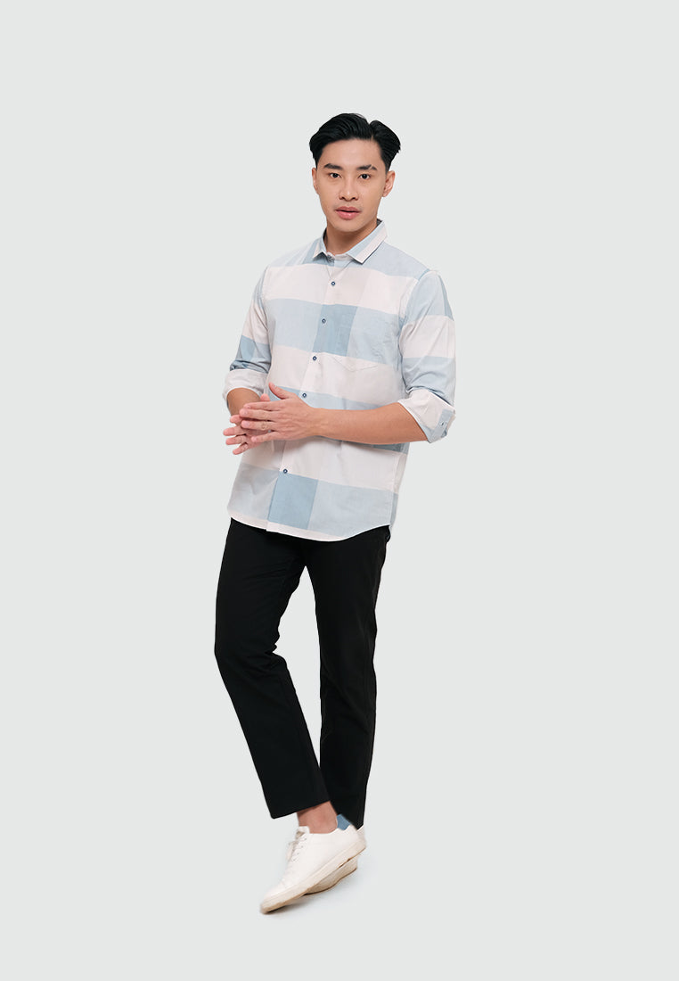 MOC Kemeja Lengan Panjang Pria DELVI-BEIGE