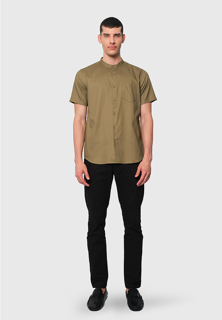 MOC Kemeja Koko Lengan Pendek Pria AWARA-OLIVE