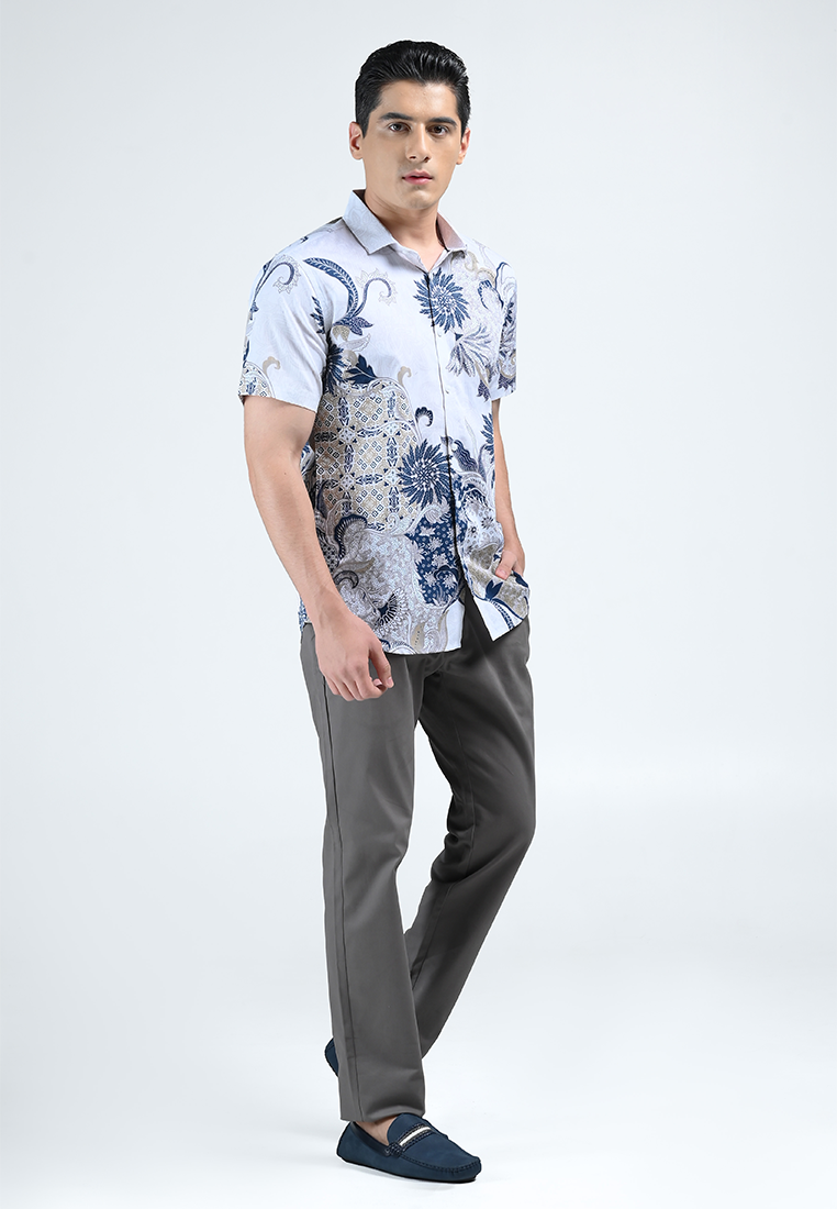 MOC Kemeja Batik Lengan Pendek Pria SURENDRA-WHITE