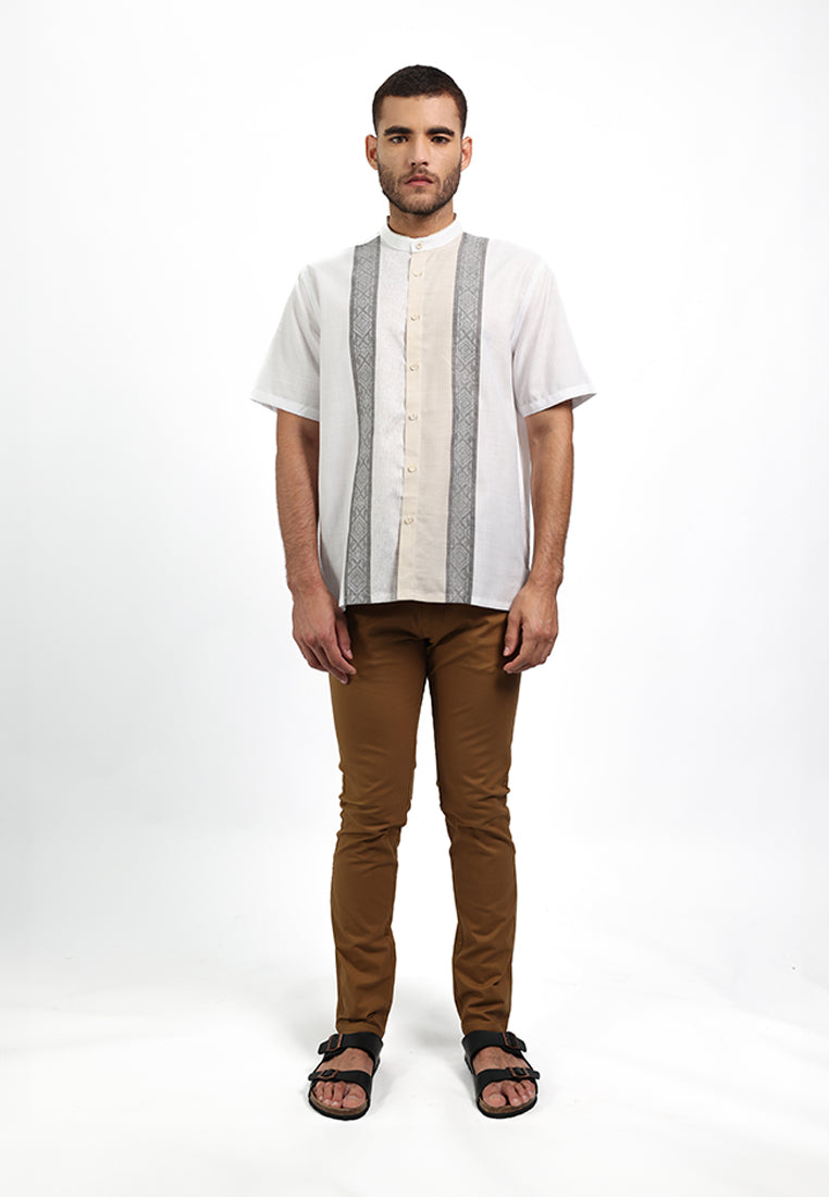 MOC Kemeja Koko Lengan Pendek Pria DARVESH - WHITE