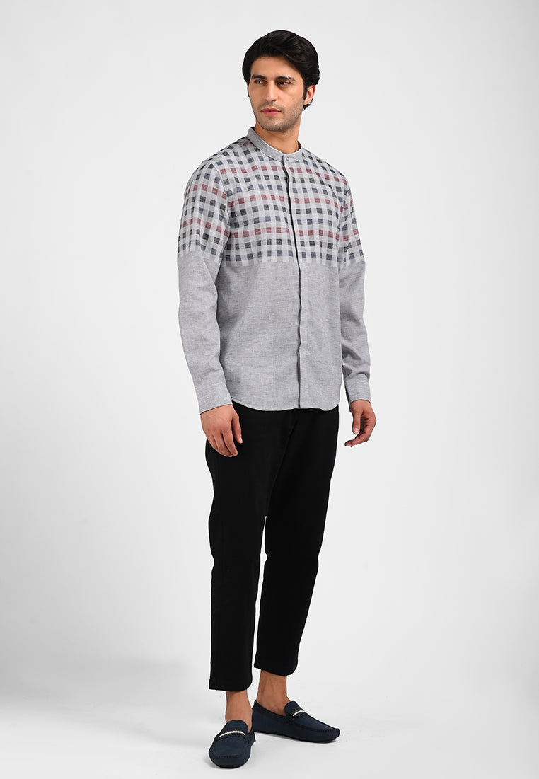 MOC Kemeja Koko Lengan Panjang Pria GASTRO-GREY