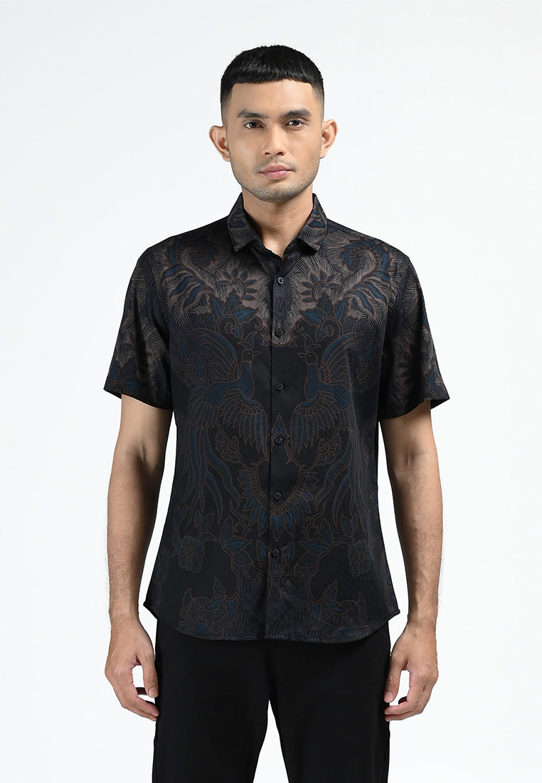 MOC Kemeja Batik Lengan Pendek Pria JAALI-BLACK