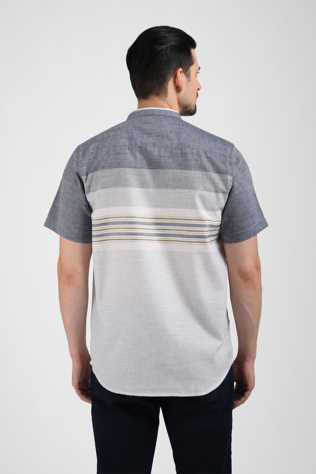 MOC Kemeja Koko Lengan Pendek Pria QORIM-GREY