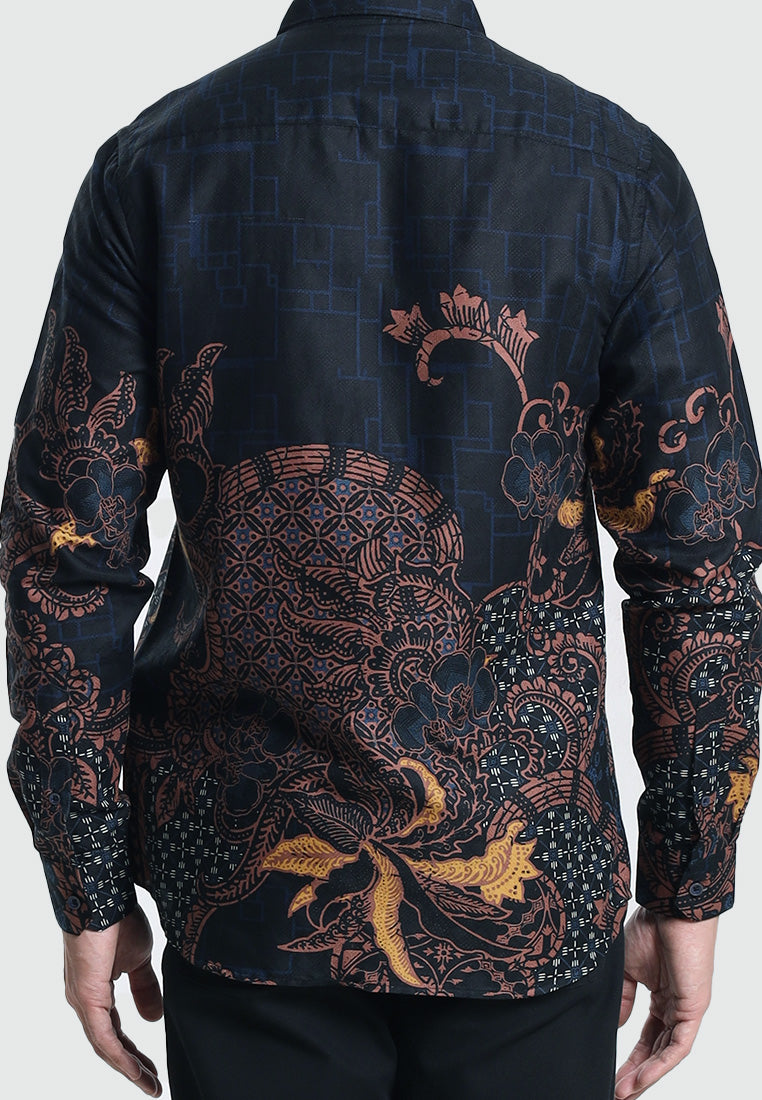MOC Kemeja Batik Lengan Panjang Pria ATREYA-NAVY