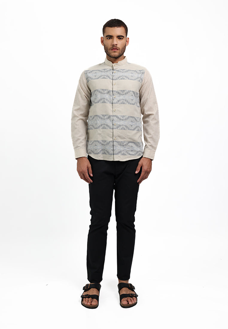 MOC Kemeja Koko Lengan Panjang Pria MIHRAN - KHAKI