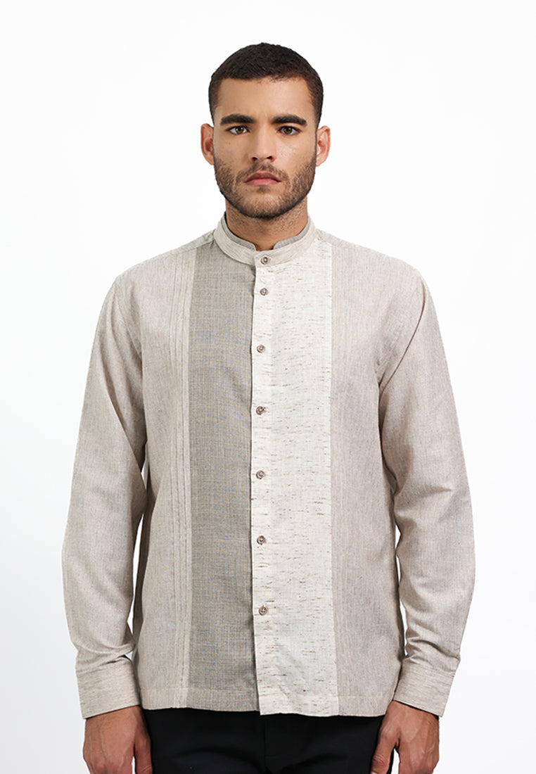 MOC Kemeja Koko Lengan Panjang Pria CHASO - KHAKI