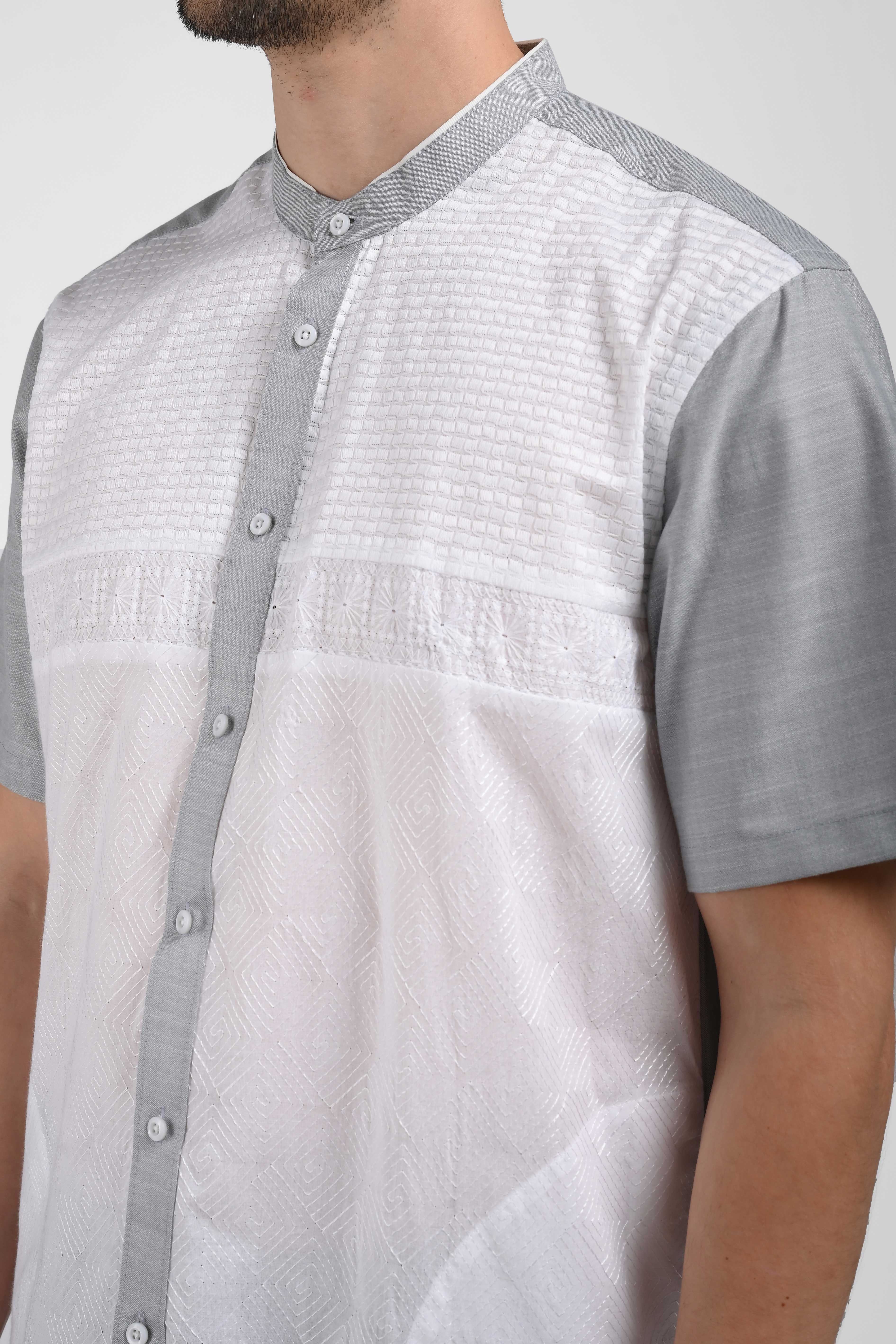 MOC Kemeja Koko Habib Jafar Lengan Pendek Pria JABARI-GREY