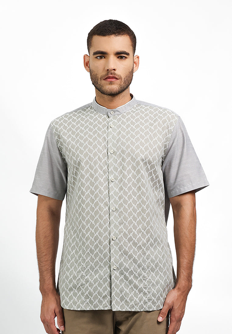 MOC Kemeja Koko Lengan Pendek Pria ANDORA - GREY