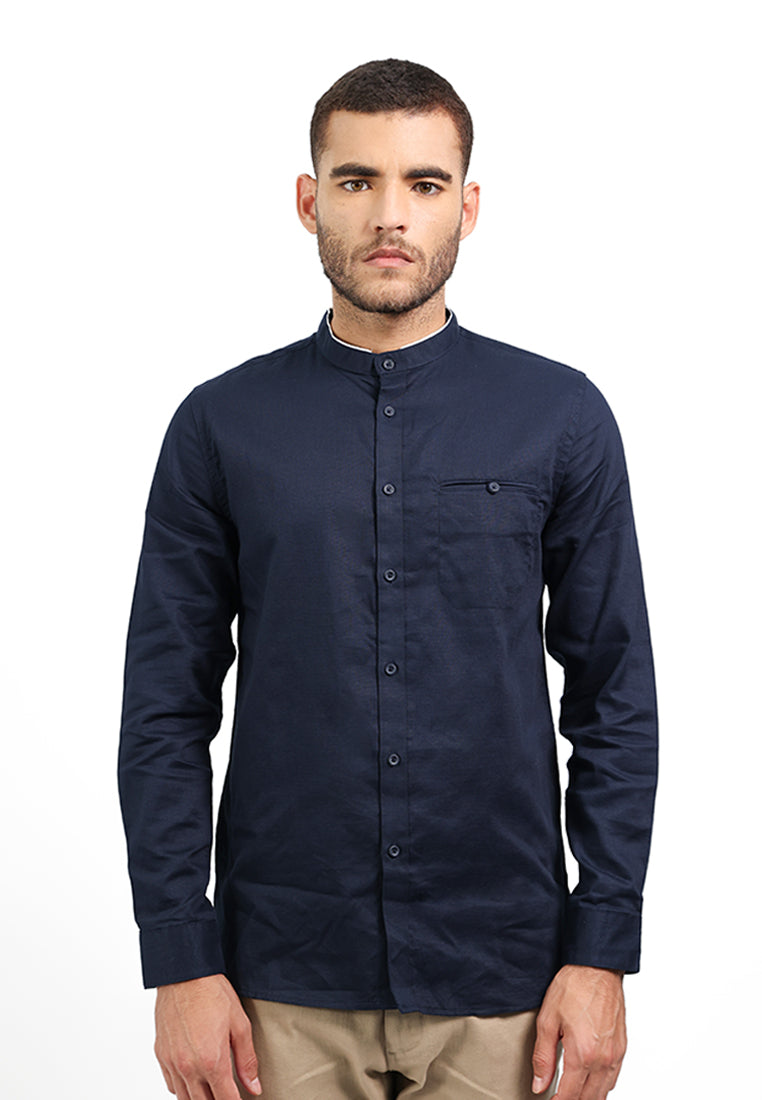 MOC Kemeja Lengan Panjang Pria SULAIMAN - NAVY