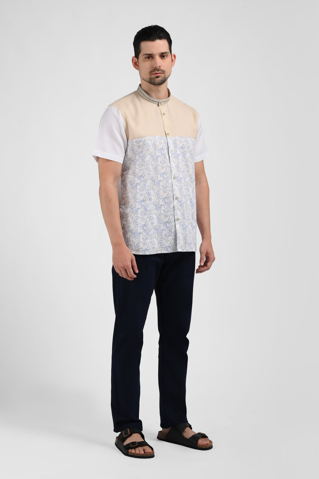 MOC Kemeja Koko Lengan Pendek Pria RAKHARO-WHITE