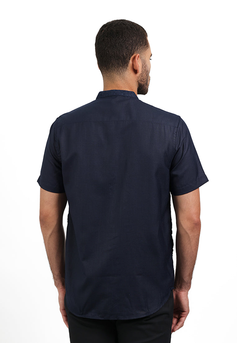 MOC Kemeja Koko Lengan Pendek Pria KARIM - NAVY