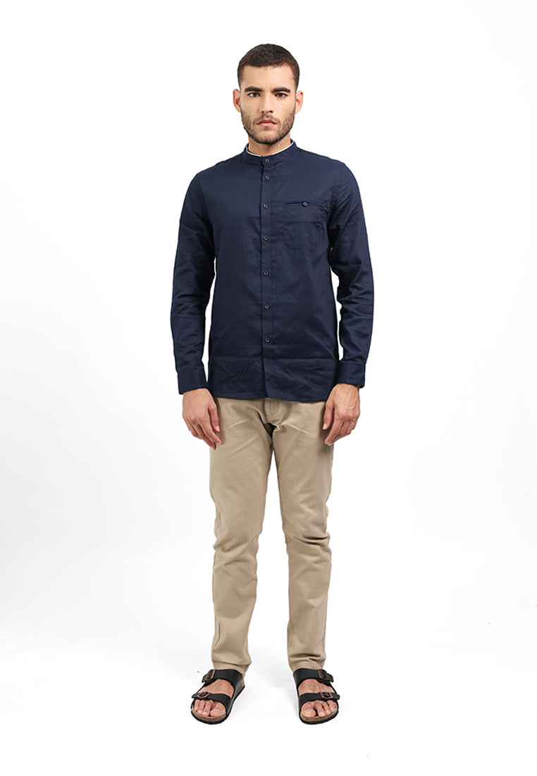 MOC Kemeja Lengan Panjang Pria SULAIMAN - NAVY