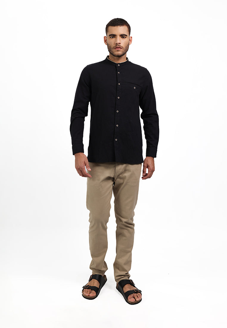 MOC Kemeja Lengan Panjang Pria NURI - BLACK