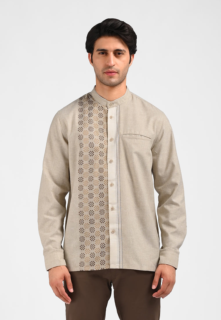 MOC Kemeja Koko Lengan Panjang Pria SHADIQ-KHAKI