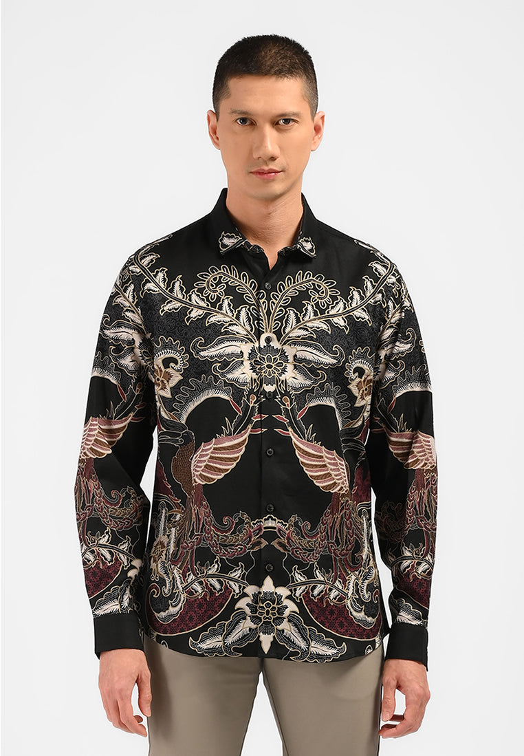 MOC Kemeja Batik Lengan Panjang Pria STOTRAM-BLACK