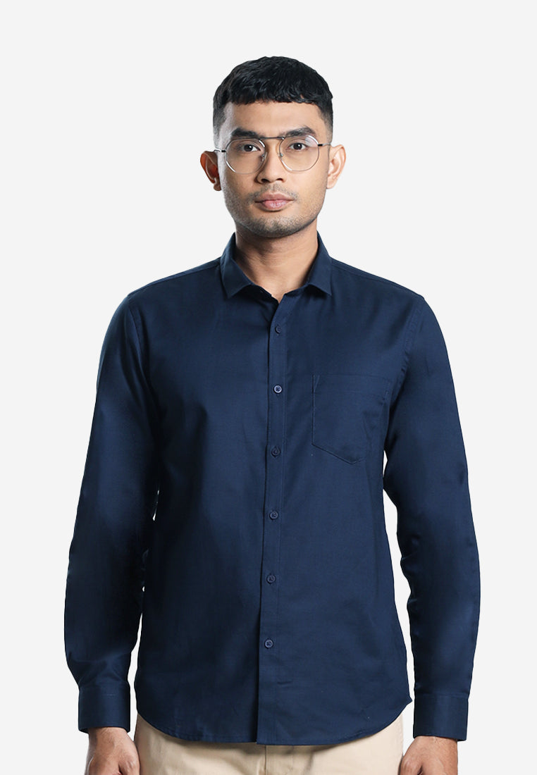 MOC Kemeja Lengan Panjang Pria CASPIAN-NAVY