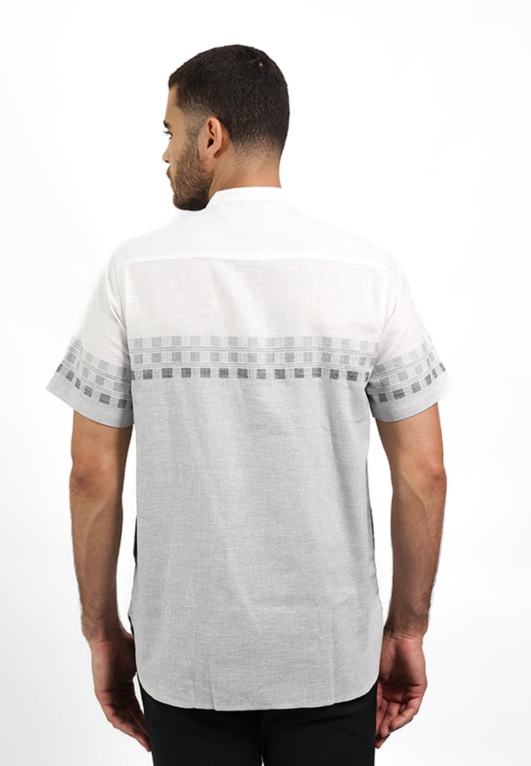 MOC Kemeja Koko Lengan Pendek Pria HISHAAM - GREY