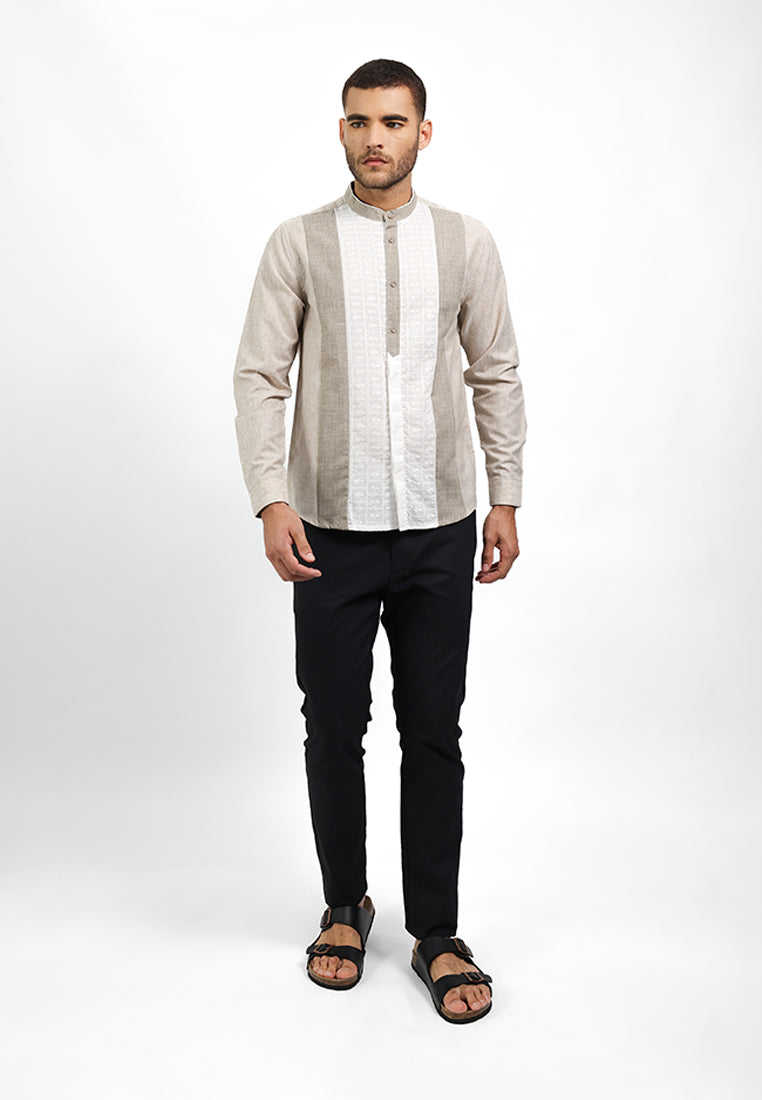 MOC Kemeja Koko Lengan Panjang Pria BHAIM-KHAKI