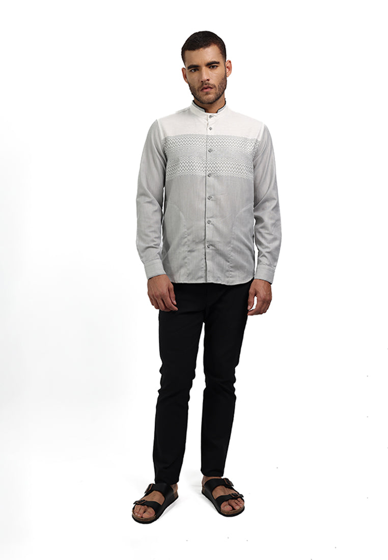 MOC Kemeja Koko Lengan Panjang Pria QUENTINO - GREY