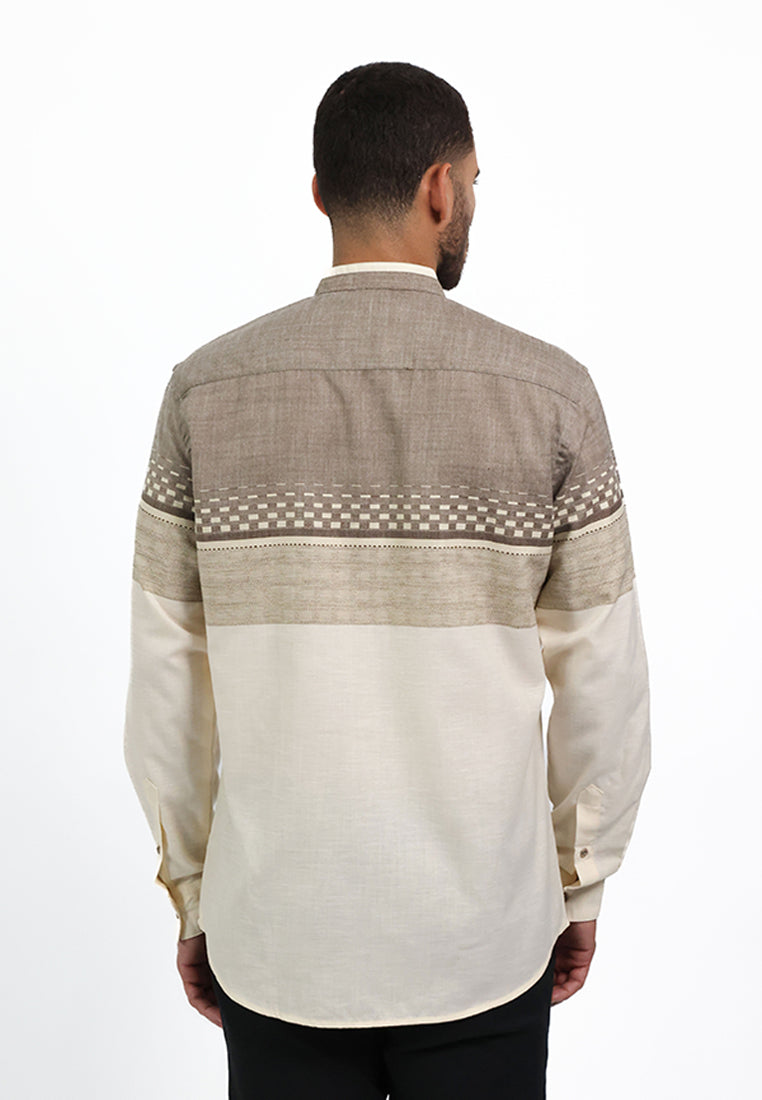 MOC Kemeja Koko Lengan Panjang Pria OSKAR - KHAKI